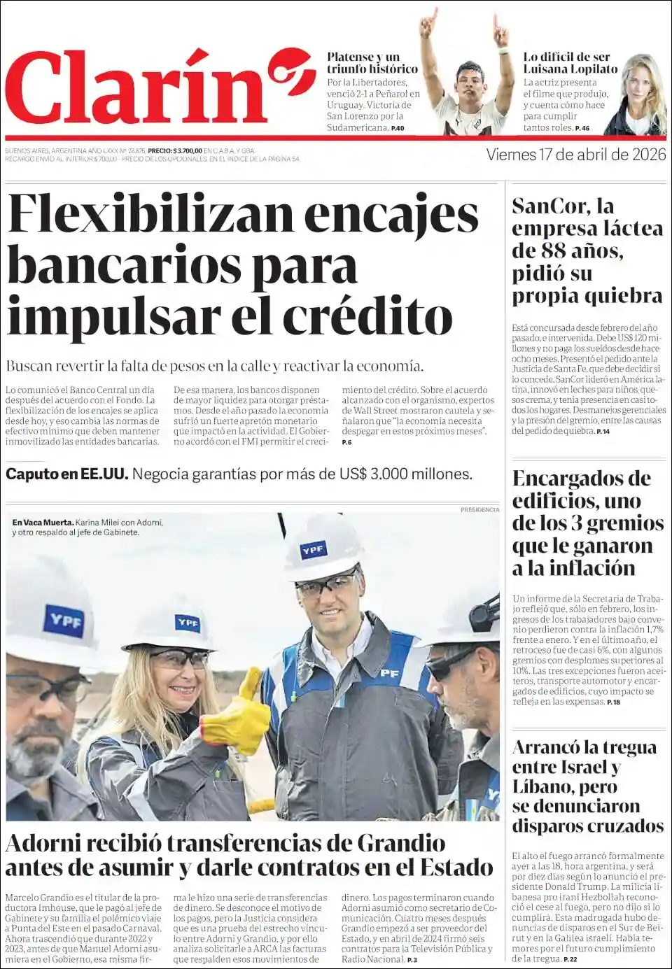 Evolucion Streaming | RADIO FINES - Tapa del diario Clarin