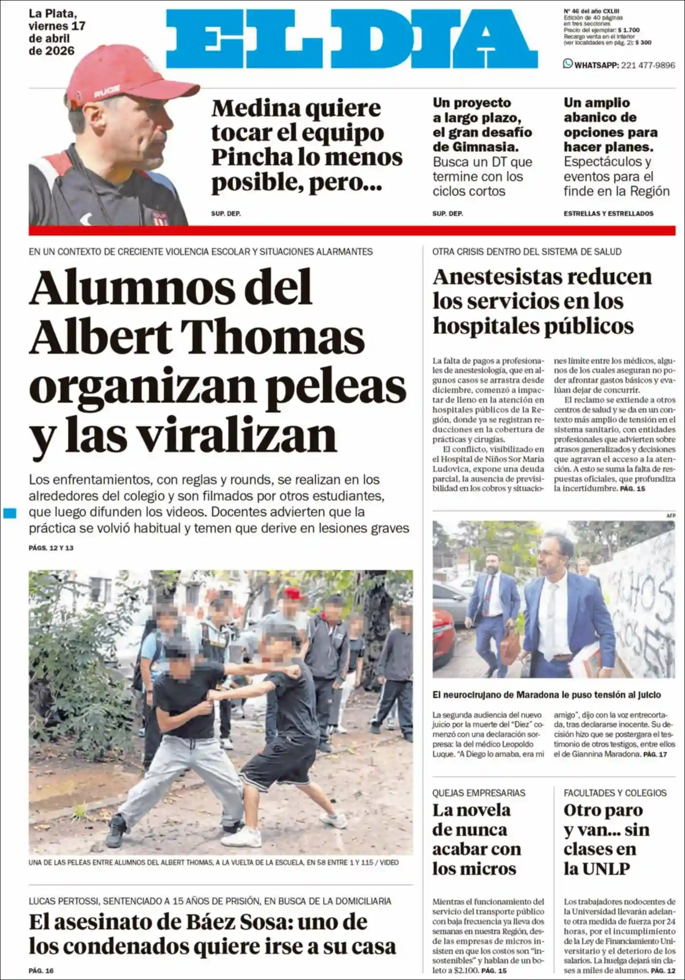 Evolucion Streaming | RADIO FINES - Tapa del diario El Dia